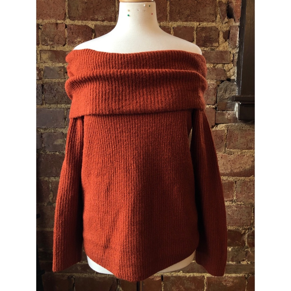 Forever 21 Rust Off the Shoulder Sweater